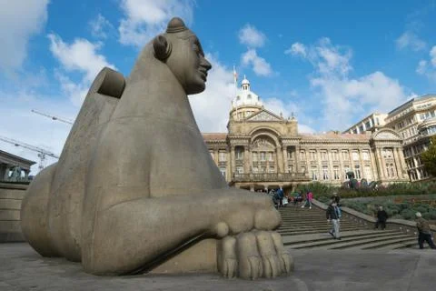 Birmingham, UK, October 3rd, 2017: Guardian in Birmingham, Victoria square and Stock Photos