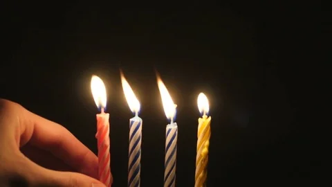 Birth of Candle Blowing Stock Footage 81042812