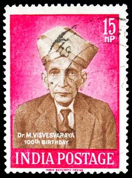 Birth Centenary of Dr. M. Visvesvaraya (1860-1962), circa 1960 Stock Photos