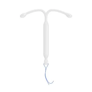 Birth Control Concept. T Shape IUD Hormonal Intrauterine Device. 3d Rendering Illustrazione stock