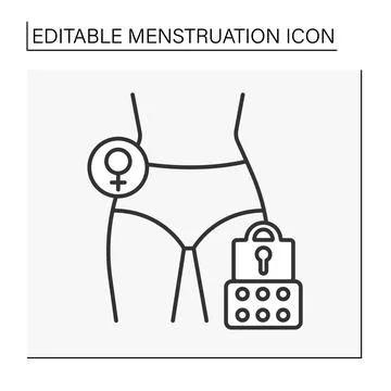 Birth control line icon Stock Illustration
