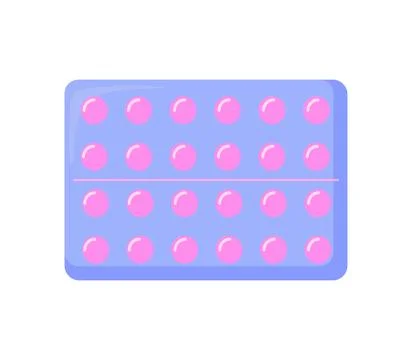 Birth control pills isolated on white background. Stock Illustration