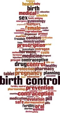 Birth control word cloud Stock-Illustration