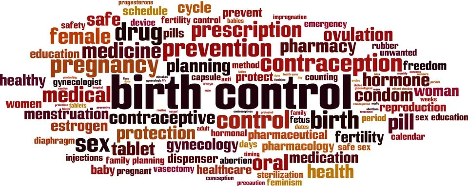 Birth control word cloud Stock Illustration