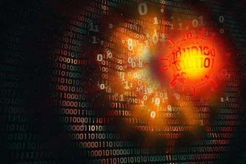 Birth creating a computer virus, attack of virus on computer Stock Illustration