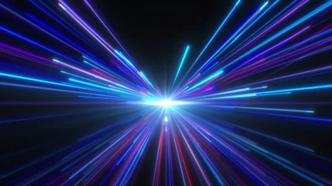 Birth of a Distant Bright Star Illustration. Light Trails Blue and Pink Colors Stock Footage 306162176
