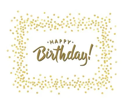 Birth gold frame Stock Illustration