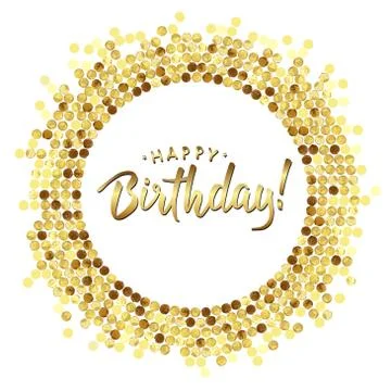 Birth gold round Stock Illustration