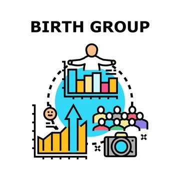 Birth group demographic data analysis concept Stock Illustration