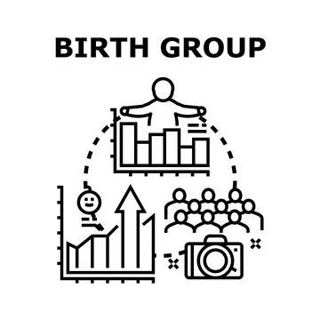 Birth group demographic data analysis concept Stock Illustration
