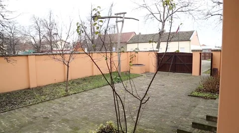 Birth house of Michael Pupin, front yard Stock Footage 48869689