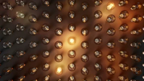 Birth Of Ideas. Light Bulbs Is Start Lit Among Array Of Glass Bulbs. 動画素材 96044732