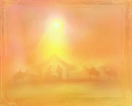 Birth of Jesus in Bethlehem - abstract card Stock Illustration