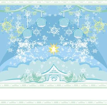 Birth of Jesus in Bethlehem - abstract card Stock Illustration