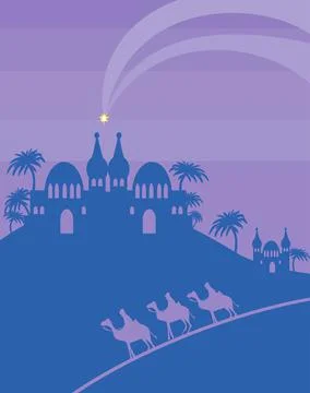 Birth of Jesus in Bethlehem - abstract card Stock Illustration