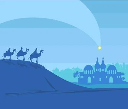 Birth of Jesus in Bethlehem - abstract card Stock Illustration