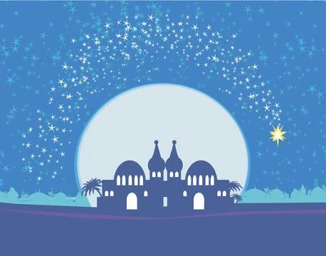 Birth of Jesus in Bethlehem - abstract card Stock Illustration