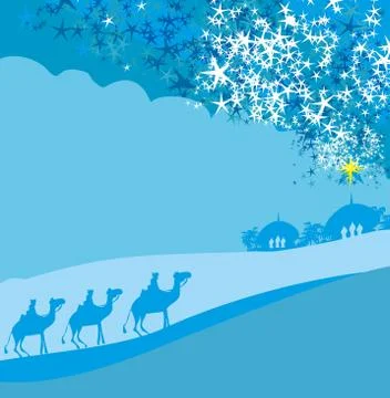 Birth of Jesus in Bethlehem Stock Illustration