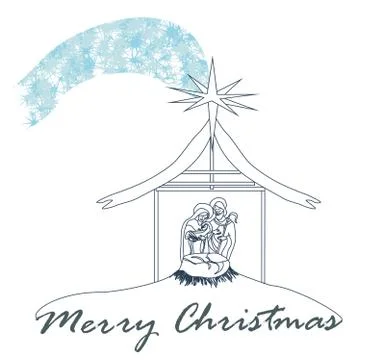 Birth of Jesus in Bethlehem Stock Illustration