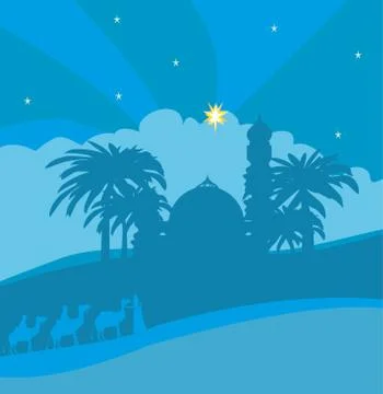 Birth of Jesus in Bethlehem Stock Illustration