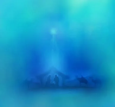 Birth of Jesus in Bethlehem Stock Illustration