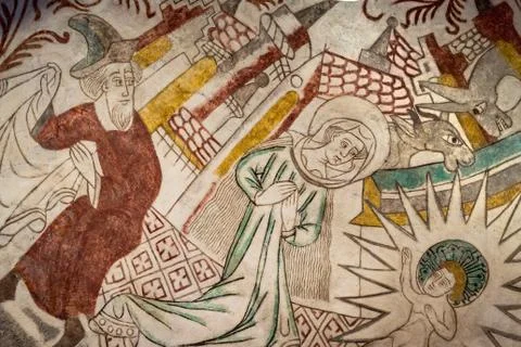 The Birth of Jesus in Bethlehem Stock Photos