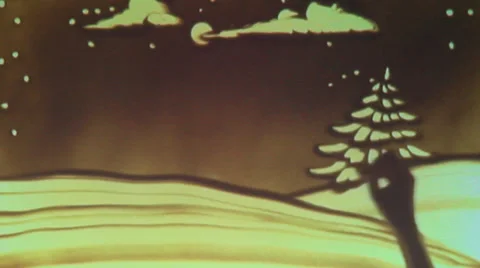 The birth of the paintings on the sand by human hands. A gift. The holiday. Stock Footage 33687638