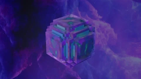 The birth of a planet in space. pixel art animation. NFT style. 库存影片 248529636