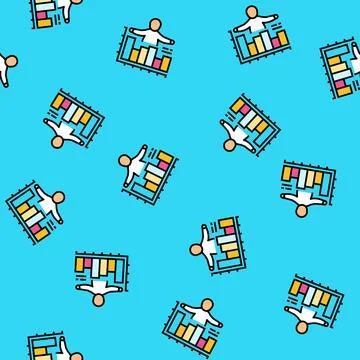 Birth rate statistics vector seamless pattern Stock Illustration