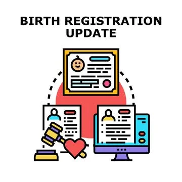 Birth registration update concept vector illustration Stock Illustration