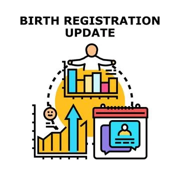 Birth registration update concept vector illustration Stock Illustration