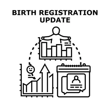 Birth registration update concept vector illustration Stock Illustration