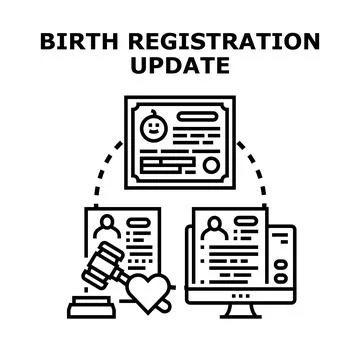 Birth registration update concept vector illustration Stock Illustration