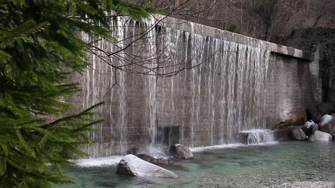 Birth of a river waterfall Stock Footage 87561951