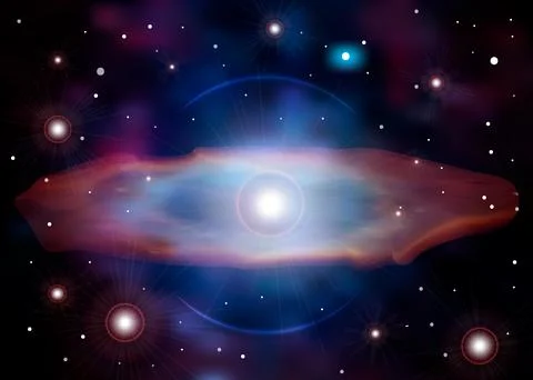 The birth of a supernova. Supernova explosion. Death of the star. Shining Gal Illustrazione stock