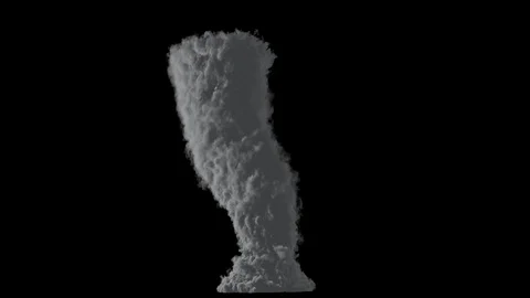 A birth of tornado isolated on black background with alpha matte. Stock Footage 89443470