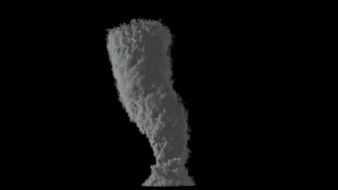 A birth of tornado isolated on black background with alpha matte. Video stock 89443561