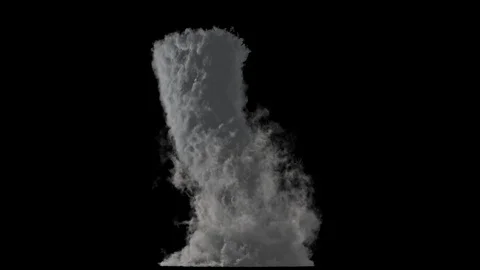 A birth of tornado isolated on black background with alpha matte. Stock Footage 89491654