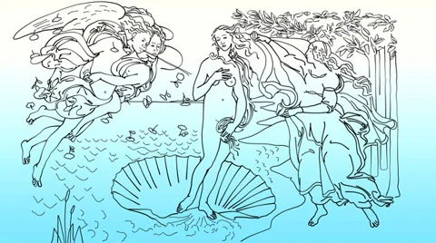 Birth of Venus - Botticelli (HD) Stock-Footage 35397864