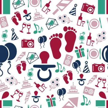 Birthay seamless pattern Stock Illustration