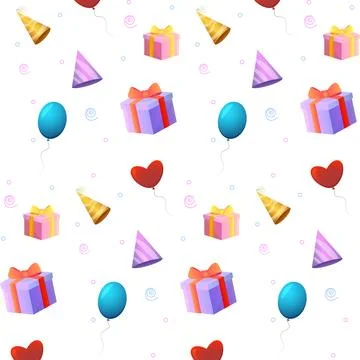 Birthday background, Vector seamless pattern Stock Illustration
