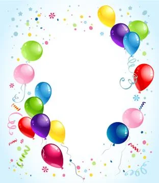 Birthday balloons background Stock Illustration