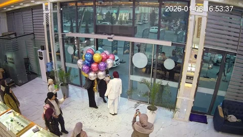 Birthday Balloons Explode In Woman's Face, Namangan, Namangan Region, Uzbekistan Stock Footage 326067108