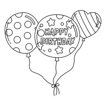 Cute party balloon doodle cartoon drawings Vector Image