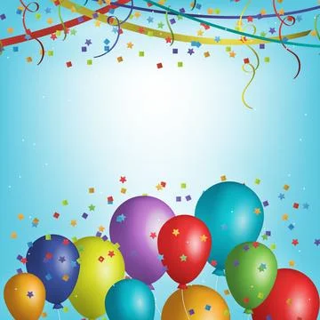 Birthday balloons vector background design. Happy birthday to you Stock Illustration