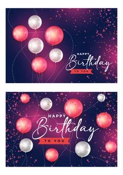 Birthday balloons vector background design. Happy birthday to you Stock Illustration