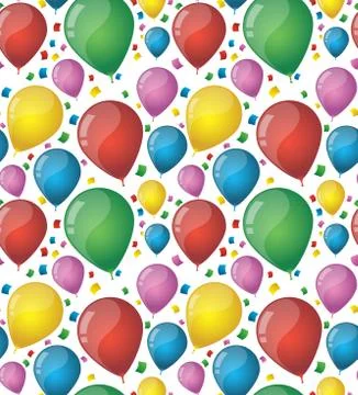 Birthday Baloons Pattern Stock Illustration