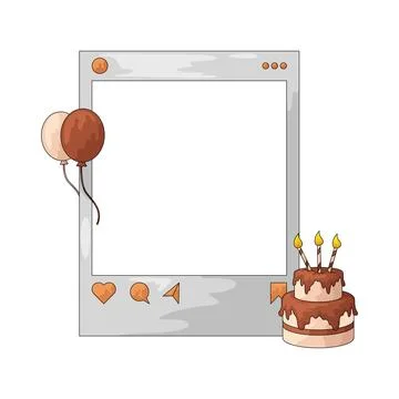 Birthday bash social media frame illustration Stock-Illustration