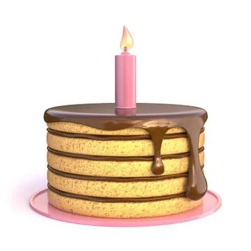 Birthday cake 3D Stock Illustration