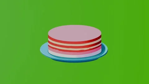 Birthday cake animation. cake animation. green screen background. Stock Footage 282659393